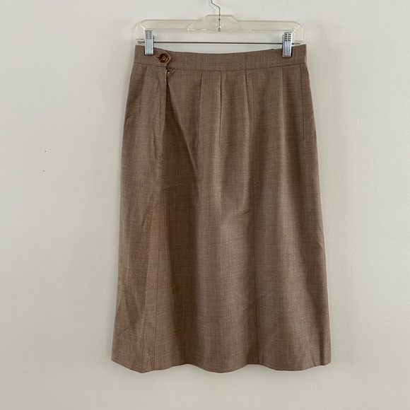 60s/70s Light Brown/Tan Aljean Canada Midi Skirt - Picture 4 of 5